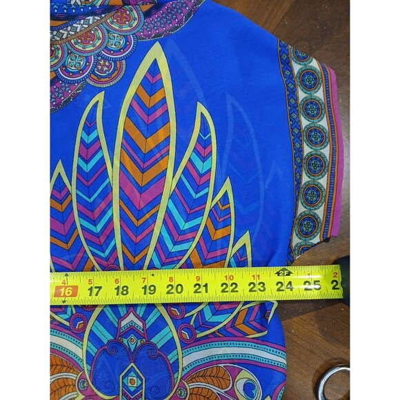 FLYING TOMATO Feather Geometric Boho Short Kimono Small Colorful Multicolor - Picture 7 of 10